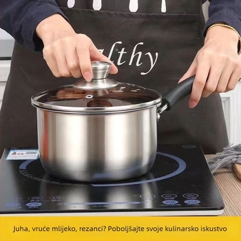 Nerđajući Čelični Lonac Za Mlije ko, Nemagnetni, S Jednom Ručkom, Parni Lonac, Lonac Za Dječju Hranu, Bez Premazivanja