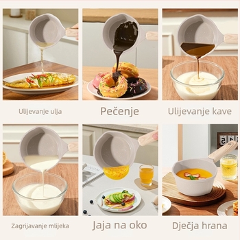 Tava od Maifan kamena, neprijanjajući, s dubokim dnom; mala posuda za mlijeko i mini tava za prženje