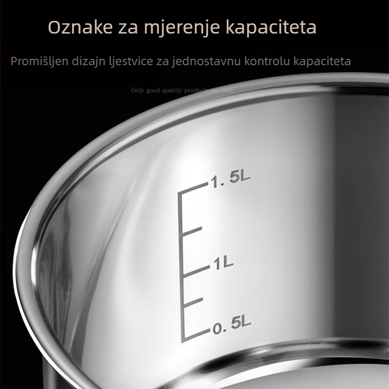 Mala posuda za mlijeko od 304 nehrđajućeg čelika, bez premaza, s čvrstim dnom, pogodna za dječju hranu i kućne juhe