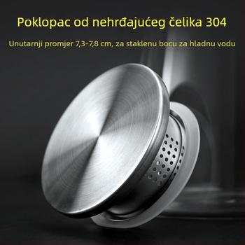 Set poklopaca za bočicu hladne vode: bambus poklop, nehrđajući čelični poklop, poklopac od stakla visokog borosilikata za bočicu, poklopac filtra za posudu, poklopac za čajnik