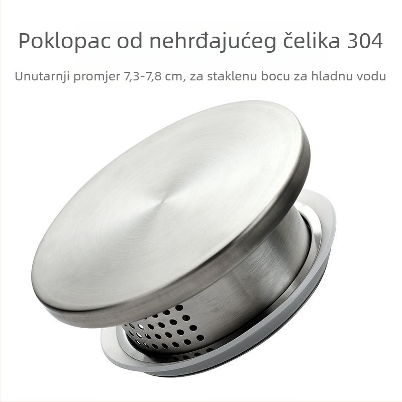 Set poklopaca za bočicu hladne vode: bambus poklop, nehrđajući čelični poklop, poklopac od stakla visokog borosilikata za bočicu, poklopac filtra za posudu, poklopac za čajnik