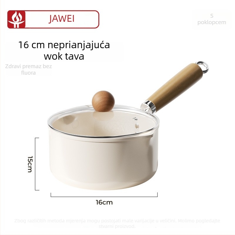 Keramički neprijanjajući lonac za mlijeko za jednu osobu — dječja hrana, instantnu nudle, omlet i juha
