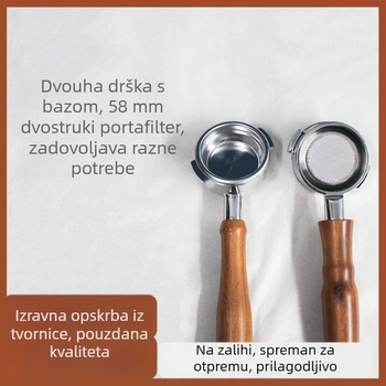 Novare ručka za espresso bez dna, 58 mm - nehrđajući čelik, podesiva