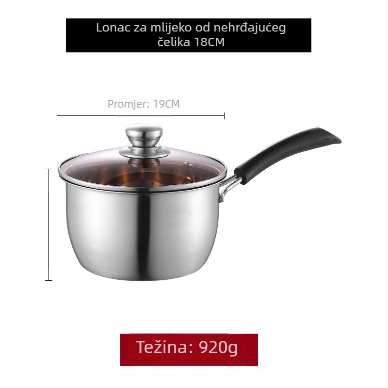 2026 novi model od nehrđajućeg čelika, debeli lonac za mlijeko, hranu za bebe i instant rezance, kompatibilan s indukcijskom pločom, mali neljepljivi lonac