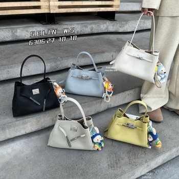2026 nova luksuzna minimalistička bucket torba za žene, svestrana za ramena i crossbody, koža s zrnatom teksturom Kelly torba