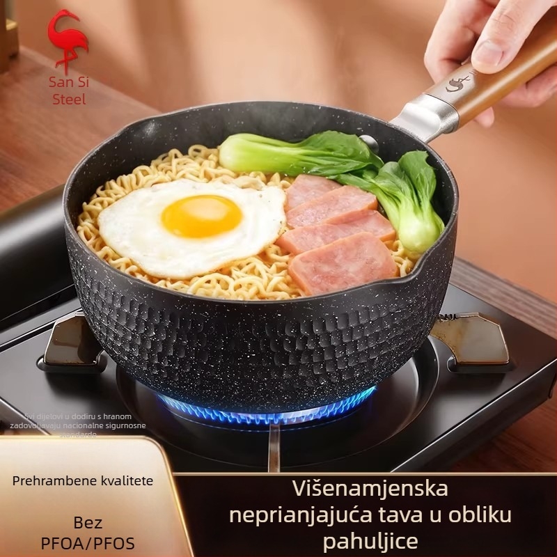 Neprijanjajući Sukiyaki tiganj, lonac za instantnu nudle za jednu porciju, mali lonac za indukcijsku ploču, prehrambena aluminijska legura