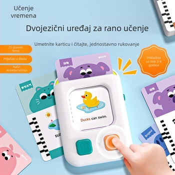 Time Optics Ručna jedinica za rano obrazovanje s karticama, dvostruka pismenost za djecu, edukativna igračka