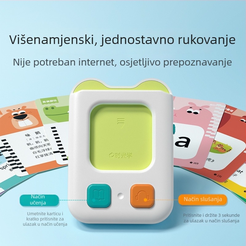 Time Optics Ručna jedinica za rano obrazovanje s karticama, dvostruka pismenost za djecu, edukativna igračka