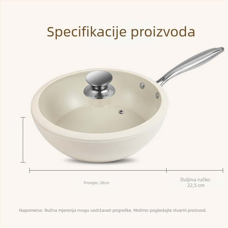 28 cm aluminijski neprimjenjivi tiganj s titan-kristal keramičkim premazom, kompatibilan s indukcijskim pločama