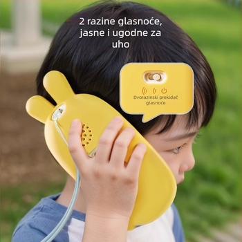 Vibrant Bear Dječji Edukativni Telefon – mekani žvakaći gumeni uređaj u obliku zeca, glazbeni i interaktivni razvoj za bebe (0–3 godine)