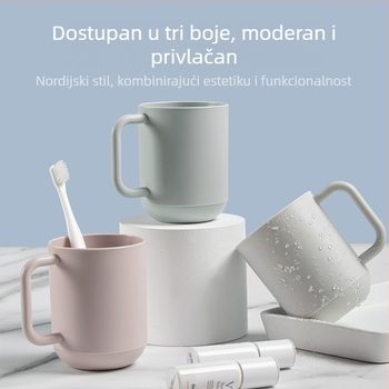 Čaša za ispiranje usta s držačem, jednostavna čaša za pranje zuba za kućnu upotrebu, debeli plastični materijal, otpornost na pad