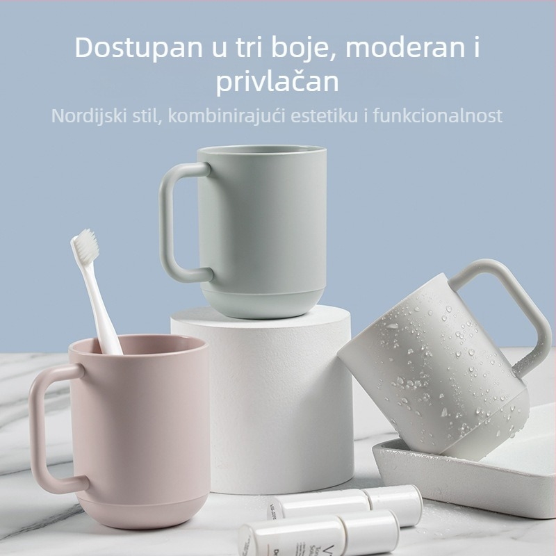 Čaša za ispiranje usta s držačem, jednostavna čaša za pranje zuba za kućnu upotrebu, debeli plastični materijal, otpornost na pad