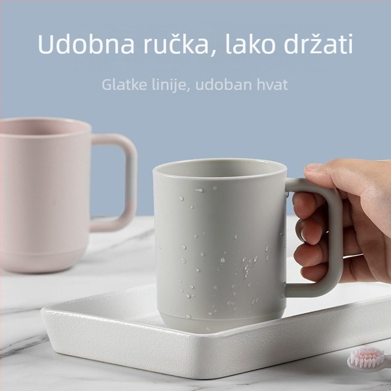 Čaša za ispiranje usta s držačem, jednostavna čaša za pranje zuba za kućnu upotrebu, debeli plastični materijal, otpornost na pad