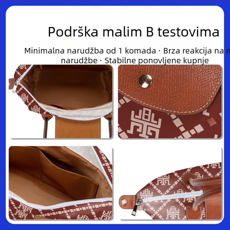 Mikroprilagođena dumpling torba, ženska platnena torba s tiskom slova
