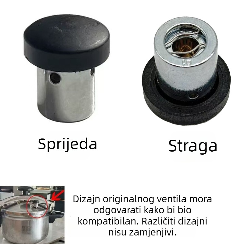 Pribor za lonac za tlak s zaštitom od eksplozije: ventil za ograničenje tlaka, ispušna cijev i sigurnosni ventil