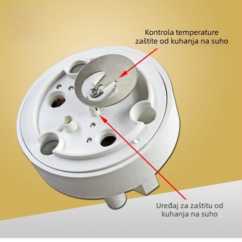 Set pribora za nehrđajući čelični električni čajnik s zaštitom od suhog kuhanja, 1500W — grijać cijev, grijačka šipka i grijačko jezgro