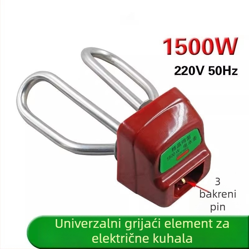 Set pribora za nehrđajući čelični električni čajnik s zaštitom od suhog kuhanja, 1500W — grijać cijev, grijačka šipka i grijačko jezgro