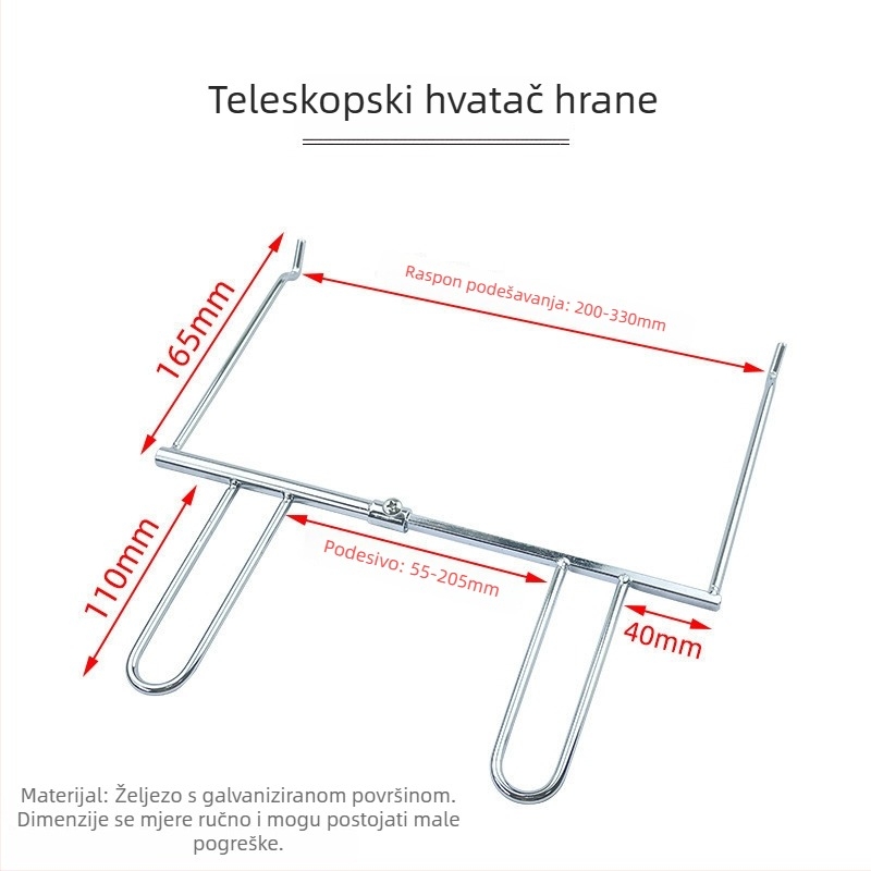 Rotirajući štap za ražnjiće s pilećom vilicom, držač mreže i dodaci za klipse za pečenje