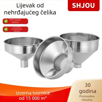 Lijevak od nehrđajućeg čelika velikog promjera s filtrom, komercijalne klase, za punjenje ulja i vina, hopper za prešu ulja
