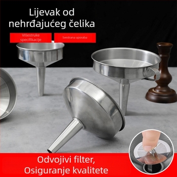 Nerđajući čelični lijevak s filtrnom mrežicom za filtriranje ulja, vode i alkohola