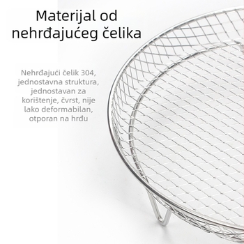 304 nehrđajući čelik, mreža za zrak-fritaju, okrugli i kvadratni oblik, mreža za roštilj, sušiva mreža, dodatak za fritaju