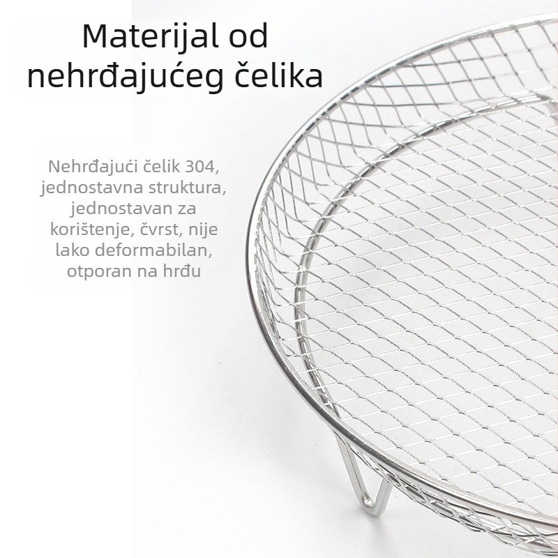304 nehrđajući čelik, mreža za zrak-fritaju, okrugli i kvadratni oblik, mreža za roštilj, sušiva mreža, dodatak za fritaju