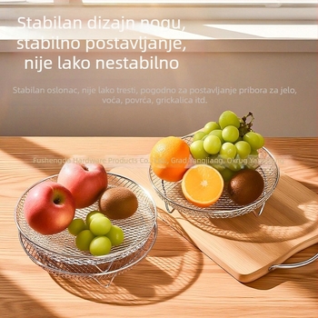 Višestruki pribor za fritezu na zrak: rešetka za roštilj od nehrđajućeg čelika 304, rešetka za paru, višeslojna sklopiva dehidracijska i filtracijska rešetka