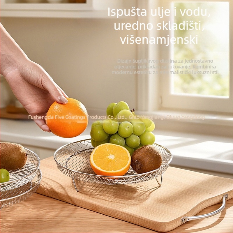 Višestruki pribor za fritezu na zrak: rešetka za roštilj od nehrđajućeg čelika 304, rešetka za paru, višeslojna sklopiva dehidracijska i filtracijska rešetka