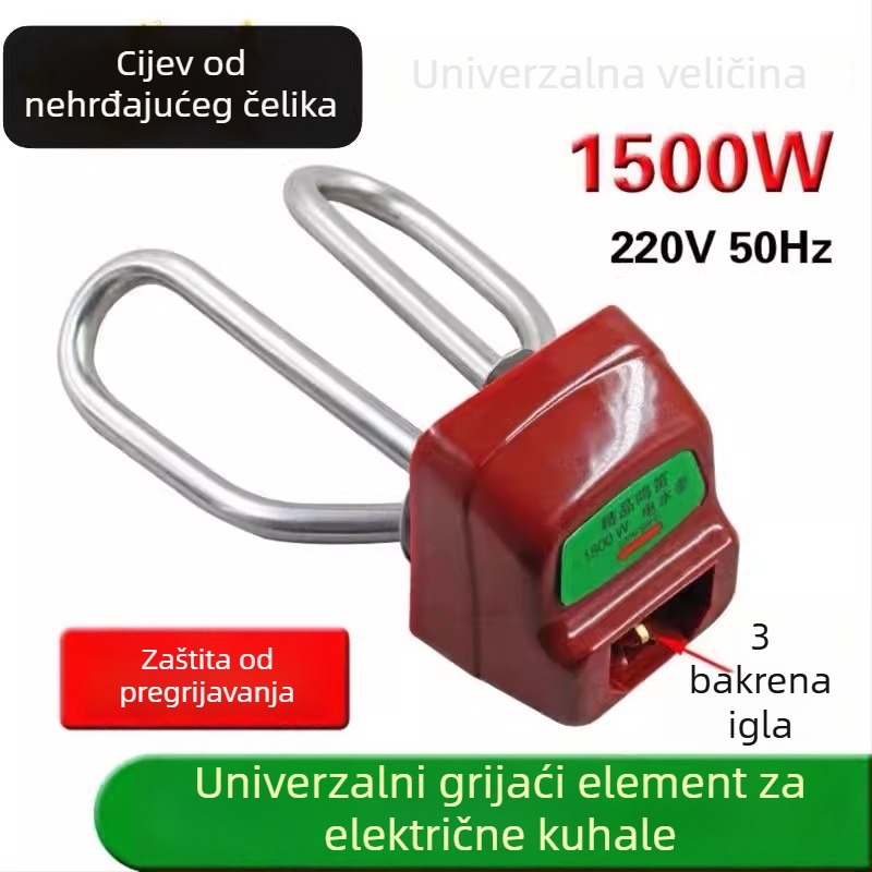 Set dodataka za nehrđajući čelični električni čajnik: grijaća cijev, grijačka šipka i grijačko jezgro, 1500W