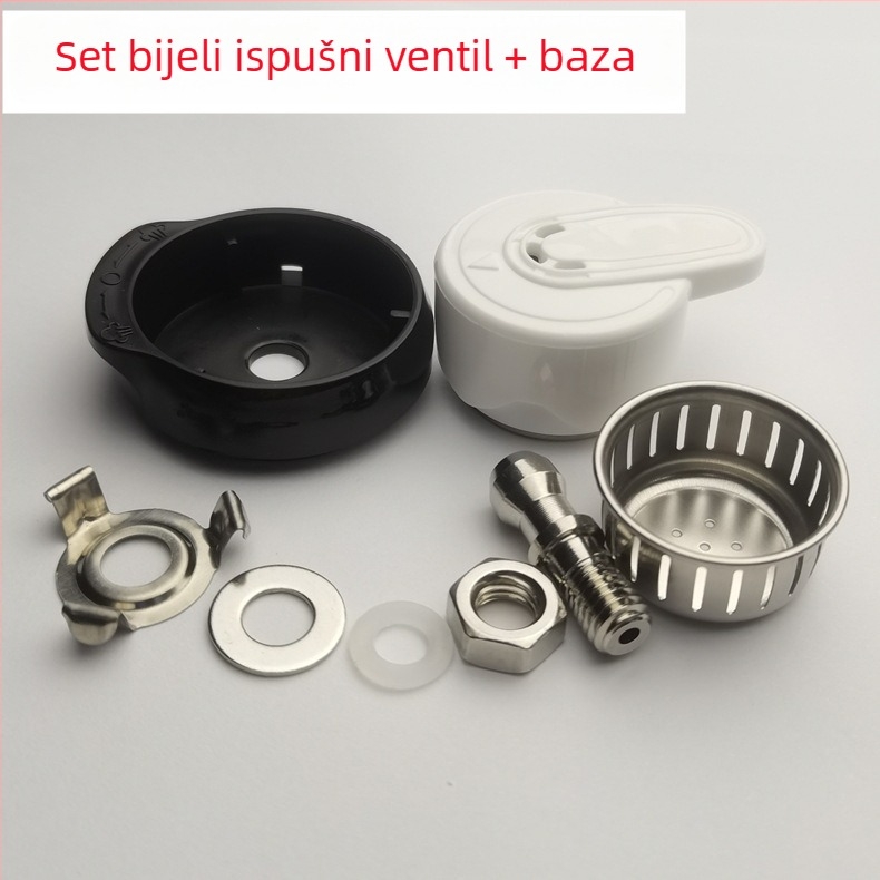Set ventila za ispuštanje zraka za električni lonac na tlak, ventil oslobađanja tlaka, ograničivač tlaka i mala brtvena podloga za dno.