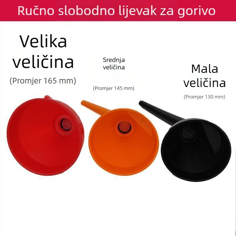 Zakrivljeni lijevak za punjenje s velikim promjerom, s filtrom, za benzin i motorno ulje, za automobile i motocikle