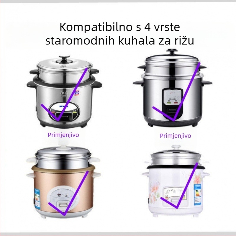 Unutarnja posuda za kuhalo riže s neprijanjajućim premazom, staromodni trokutasti oblik, model 2345, 1,5 L, dodaci