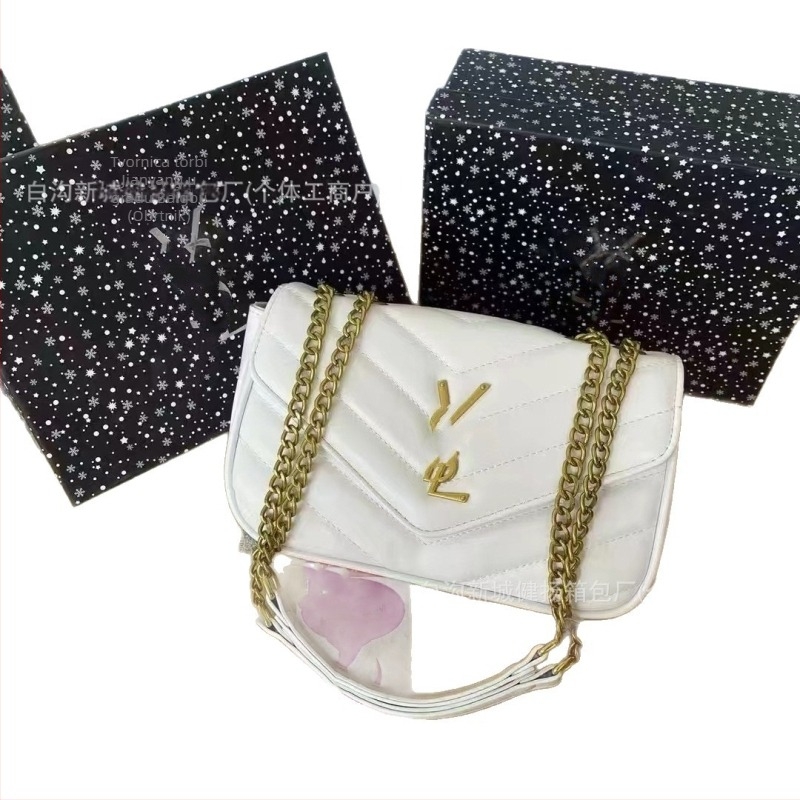 Ženska torbica s lancem, 2025 novi model u korejskom stilu — šivana quiltirana torbica s dijamantnim uzorkom, svestrana, moderna i elegantna, za rame ili crossbody