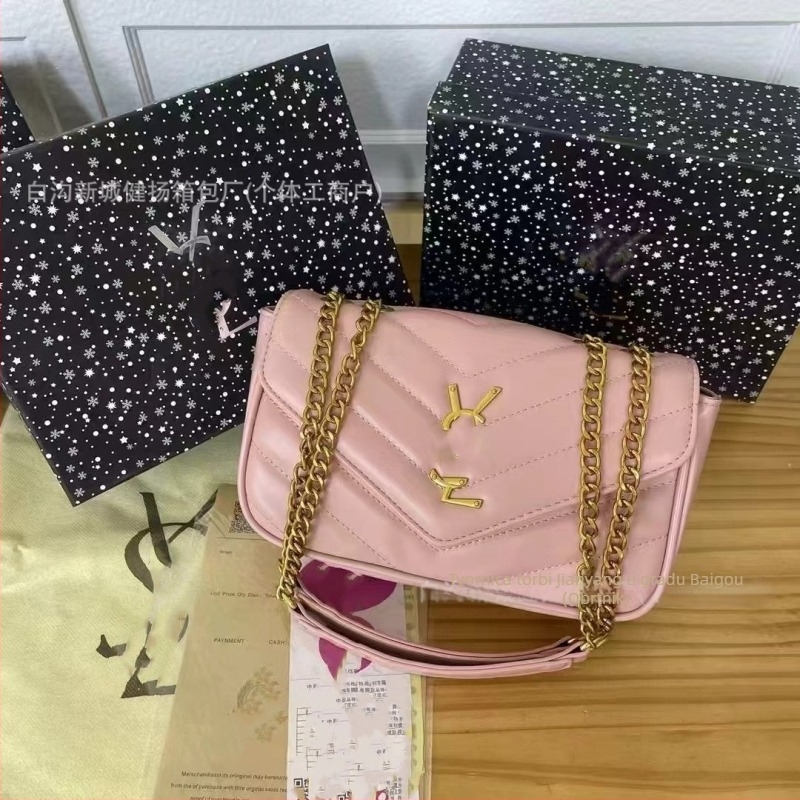 Ženska torbica s lancem, 2025 novi model u korejskom stilu — šivana quiltirana torbica s dijamantnim uzorkom, svestrana, moderna i elegantna, za rame ili crossbody