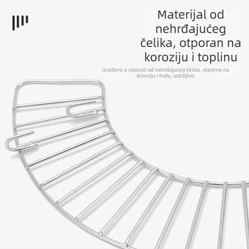 Vanjski stalak od nehrđajućeg čelika za odvod ulja iz posude za pečenje, za kampiranje, prenosni, kopča za fiksiranje, polukružni termoizolacijski stalak
