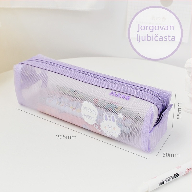 Mrežasti prozirni neseser za olovke za ispite, minimalistički školski neseser za djevojčice