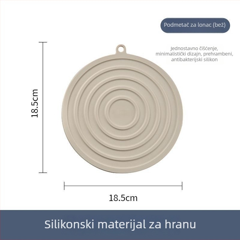 Kružna silikonska izolacijska podloga, otporna na visoke temperature, zaštita od opeklina, protuklizna podloga za stol za blagovanje, indukcijske ploče i posude.