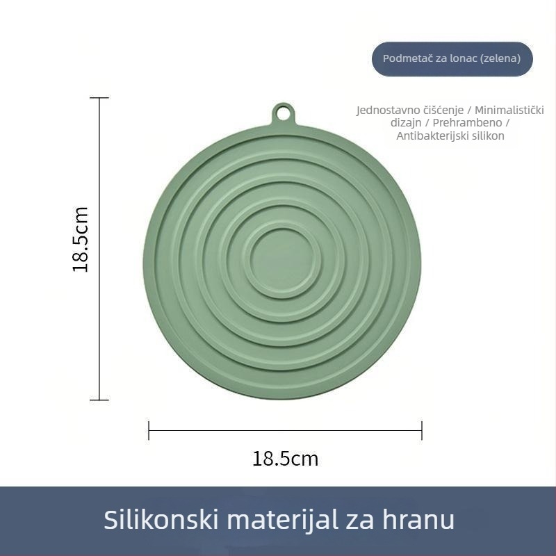 Kružna silikonska izolacijska podloga, otporna na visoke temperature, zaštita od opeklina, protuklizna podloga za stol za blagovanje, indukcijske ploče i posude.