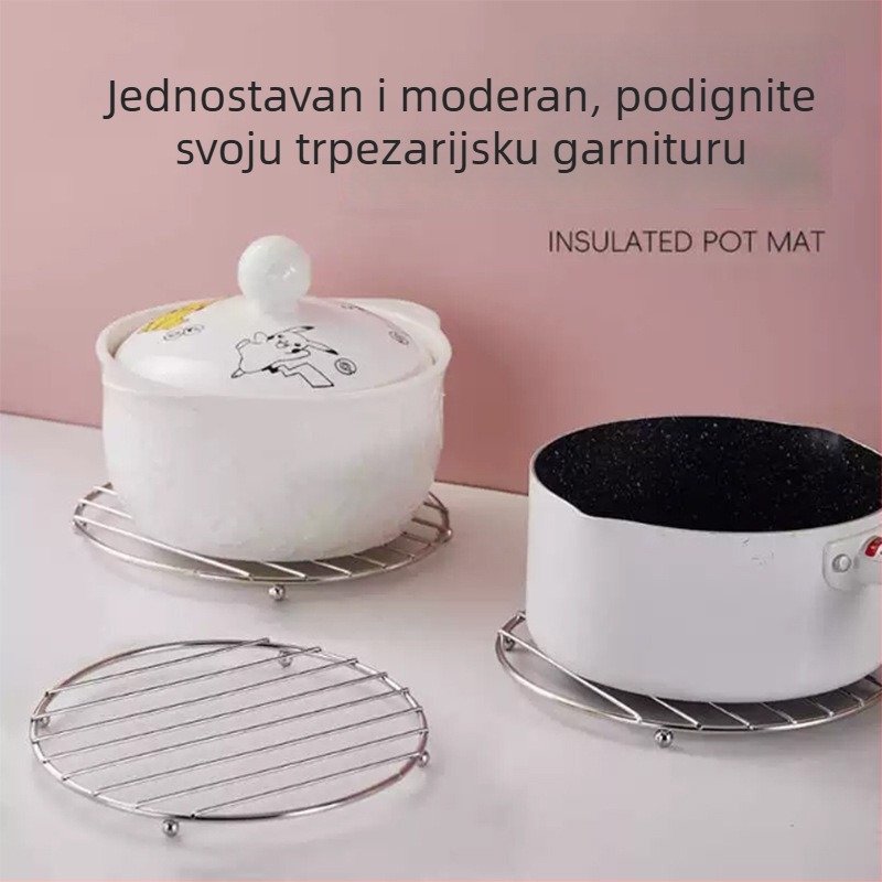 Nehrđajući čelični toplotno izolacijski podmetač za posude i lonce, protiv opeklina, protuklizni, debeli, podloga za šalice i zdjele