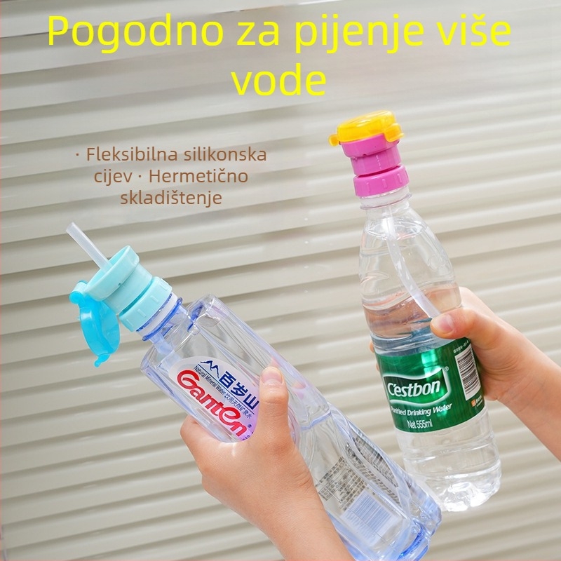 Bočica s dvostrukim poklopcem i silikonskom slamkom za napitke i mineralnu vodu – kvaliteta hrane, anti-gušenja dodatak za djecu