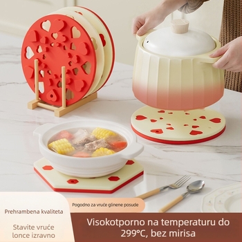 Silikonska podloga za toplinsku izolaciju, okrugla podloga za stol, za tanjure, zdjelice, šalice i posude