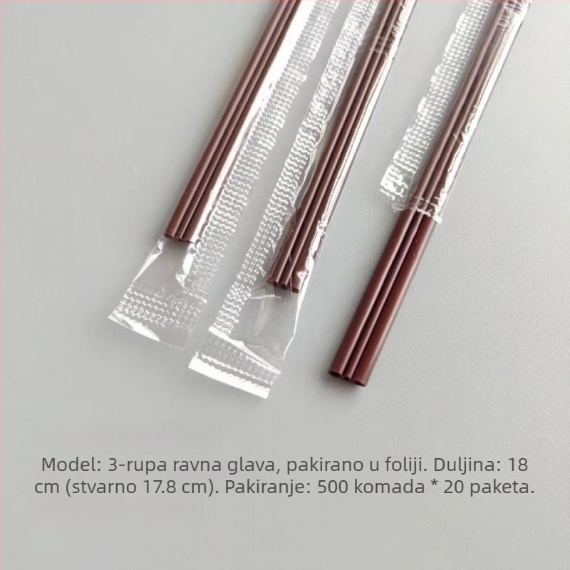 Jednokratna mješalica za kavu s tri otvora, individualno pakirana, od PP materijala.