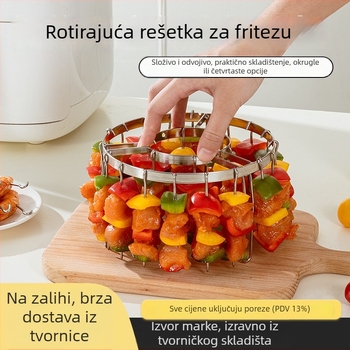 Gril rešetka od nehrđajućeg čelika 304 za fritezu na zrak – za meso i ražnjiće