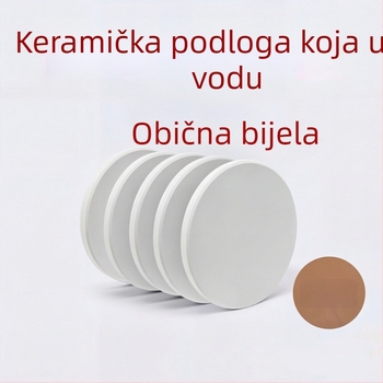 Bijeli keramički podmetači za čaše, okrugli, kvadratni i nepravilnih oblika, jednobojni, brzo upijajući