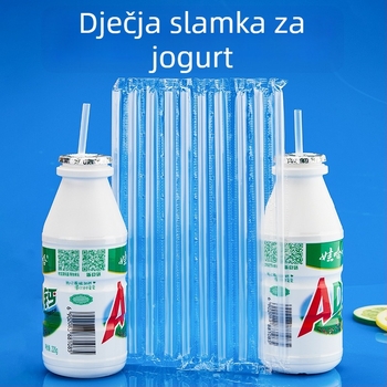 Slamka za mlijeko – prehrambena, kratka, tvrda, jednokratna, za djecu, s tankim vrhom, individualno pakirana.