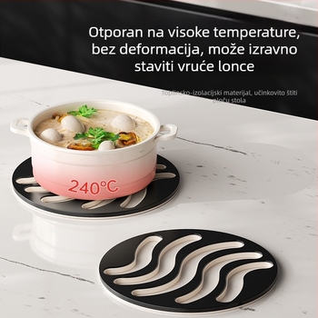 Silikonska kuhinjska podloga za toplinsku izolaciju, podmetač za tanjure, šalice i posude, protiv opeklina, protuklizna, kućna upotreba