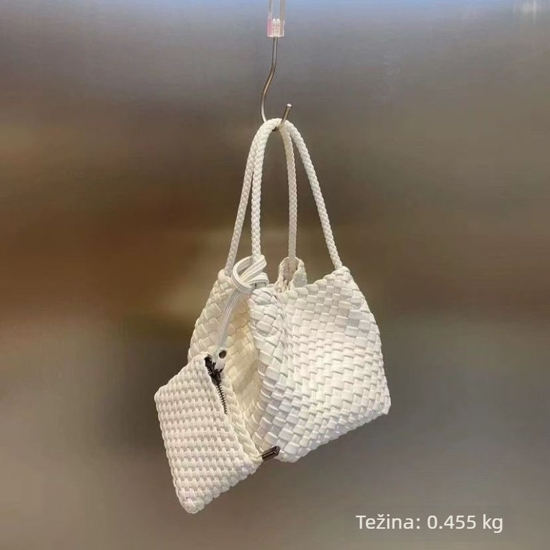 Ručna tkana košarasta torba za žene, kompaktna i profinjena, ručna torba u stilu košare