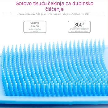 Silikonski kupaonski scrubber s masažom, dvostrana četka za tijelo i leđa