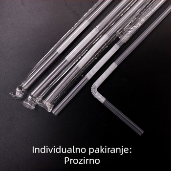 Jednokratna duga slamka, pojedinačno pakirana, šareni umjetnički dizajn za napitke, pakiranje od 100 komada
