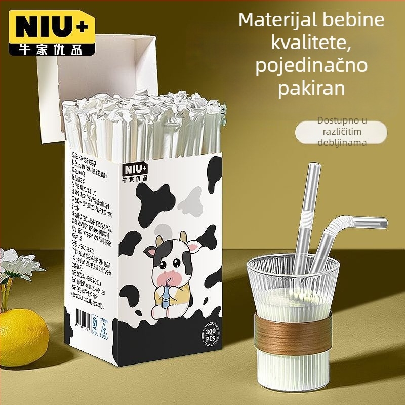 Jednokratne slamke u zasebnom pakiranju namijenjene djeci, bebama i trudnicama, debeli izvlačni dizajn za čaj i kavu